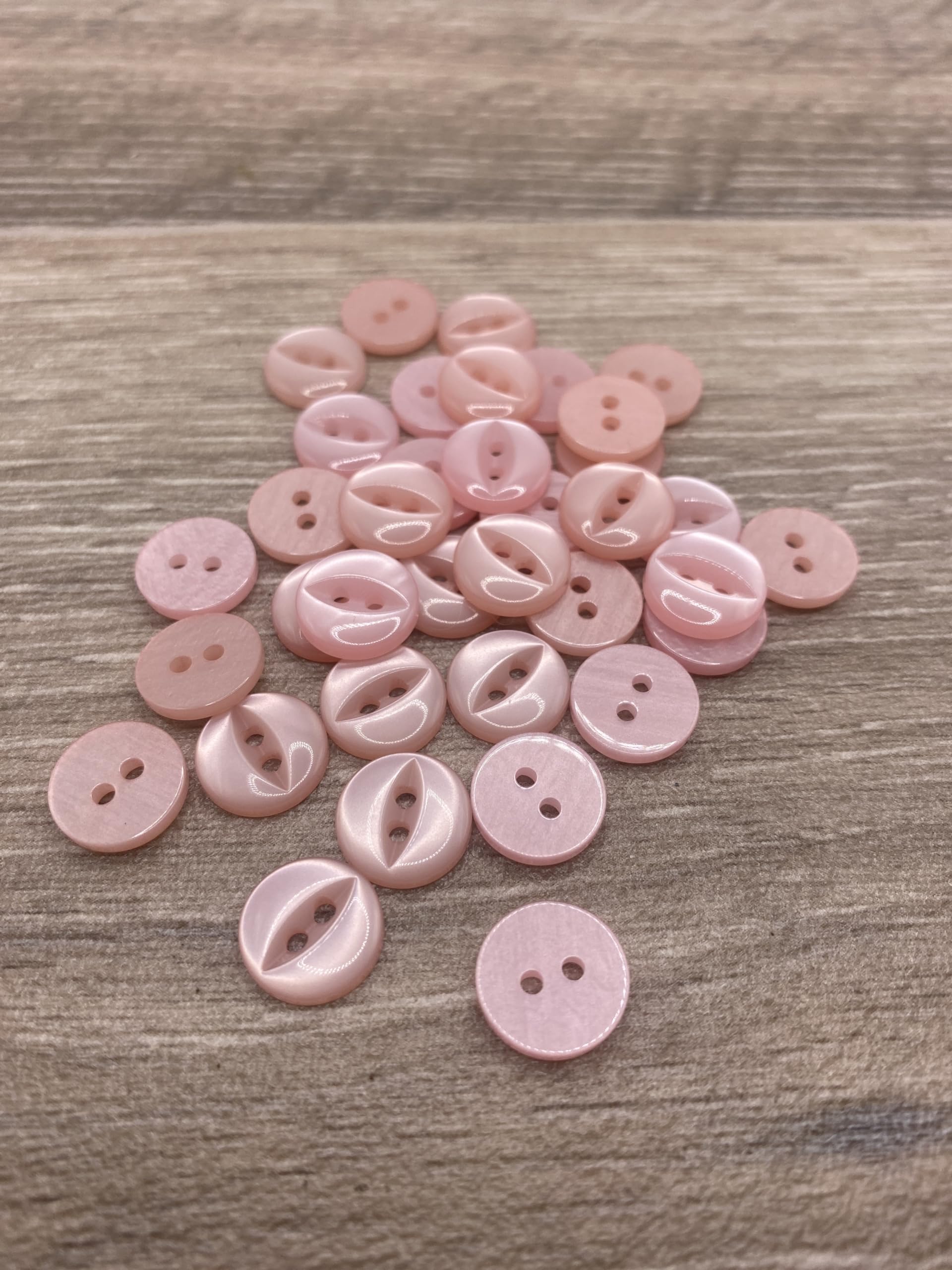 Fisheye Buttons 3 Sizes 2 Hole Baby Knitting Pack of 10 (05 Light Pink 16.5mm)