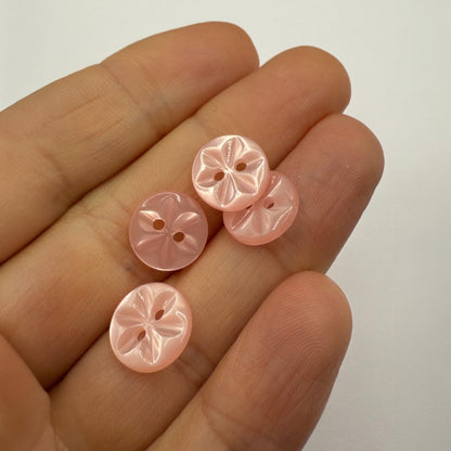 KnitForLess 11mm Baby Pink Star Flower Buttons 12 Pack Polyester Sewing & Craft