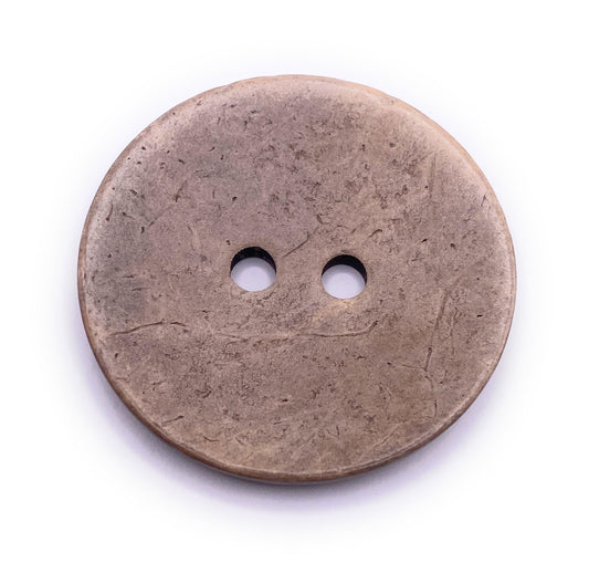 KnitForLess 50mm 5cm XL Brown Coconut Shell Buttons 2 Hole Knitting Natural Pack