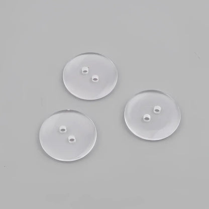 KnitForLess 20mm Buttons Clear Transparent Sewing Bedding Knitting 2 Holes Pack of 10