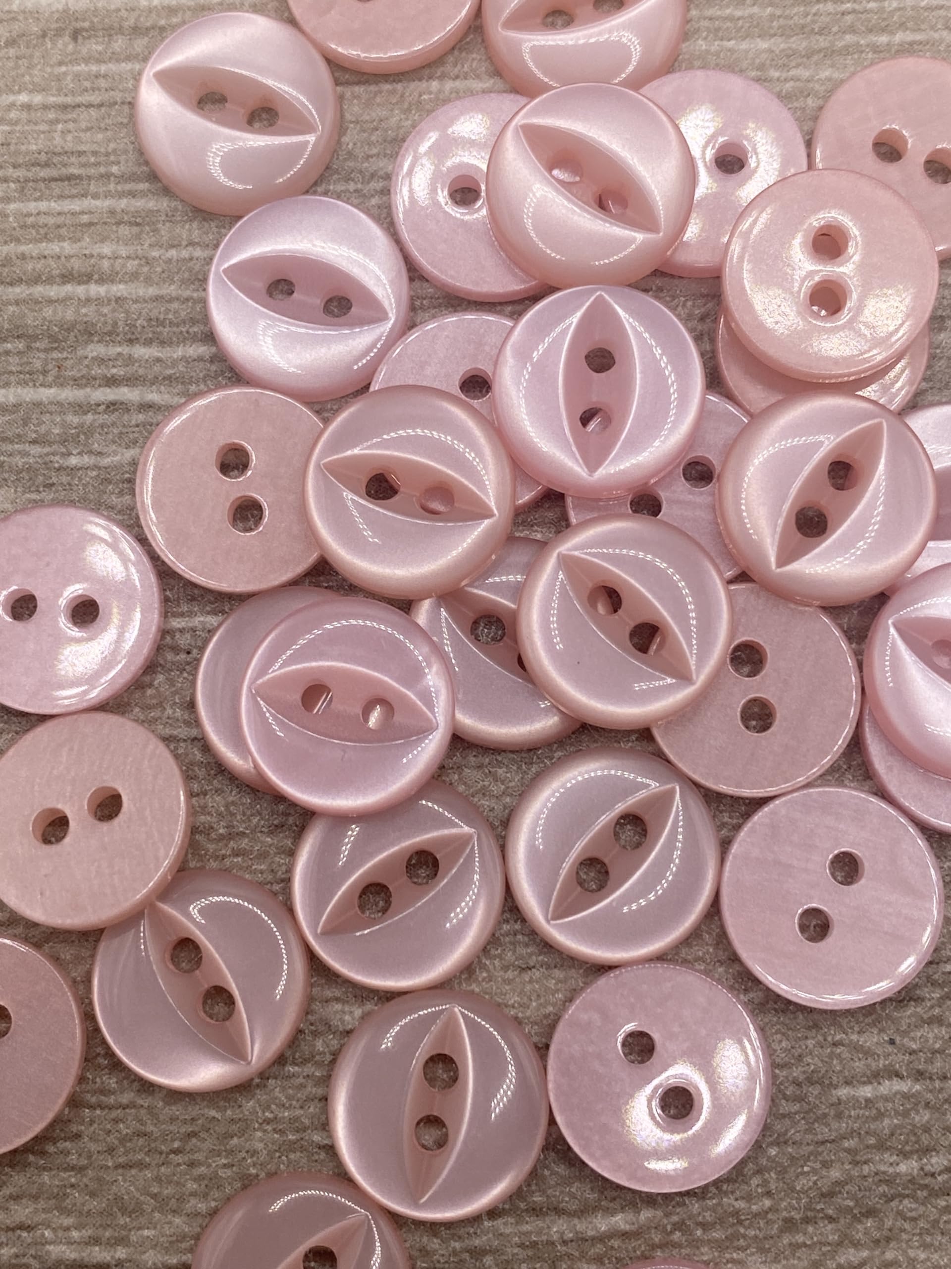 Fisheye Buttons 3 Sizes 2 Hole Baby Knitting Pack of 10 (05 Light Pink 16.5mm)