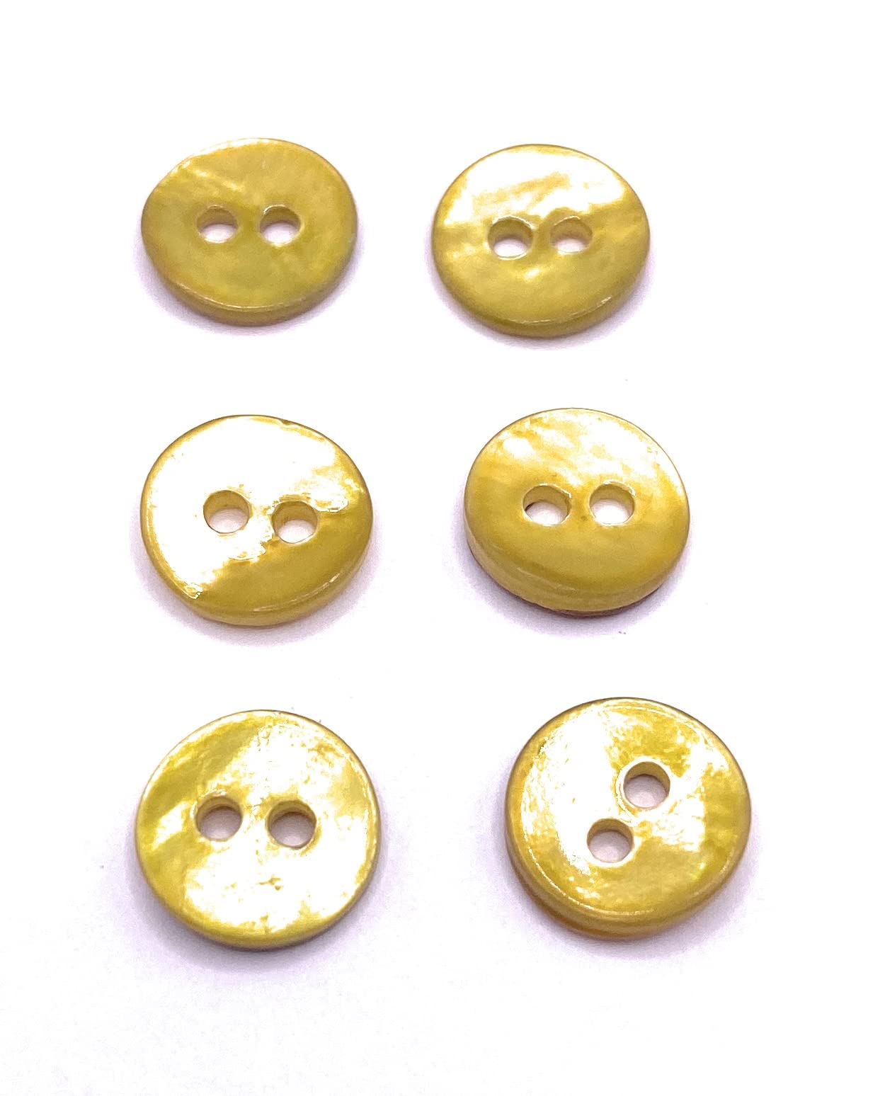 KnitForLess 20Pcs 9mm Shell Yellow Mother of Pearl Buttons Baby Cardigans Handmade Knitting