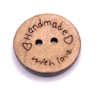 KnitForLess 10Pcs 3 Sizes Coconut Shell Buttons Handmade with Love 2 Holes Button for Clothes Sewing Jewelry Making