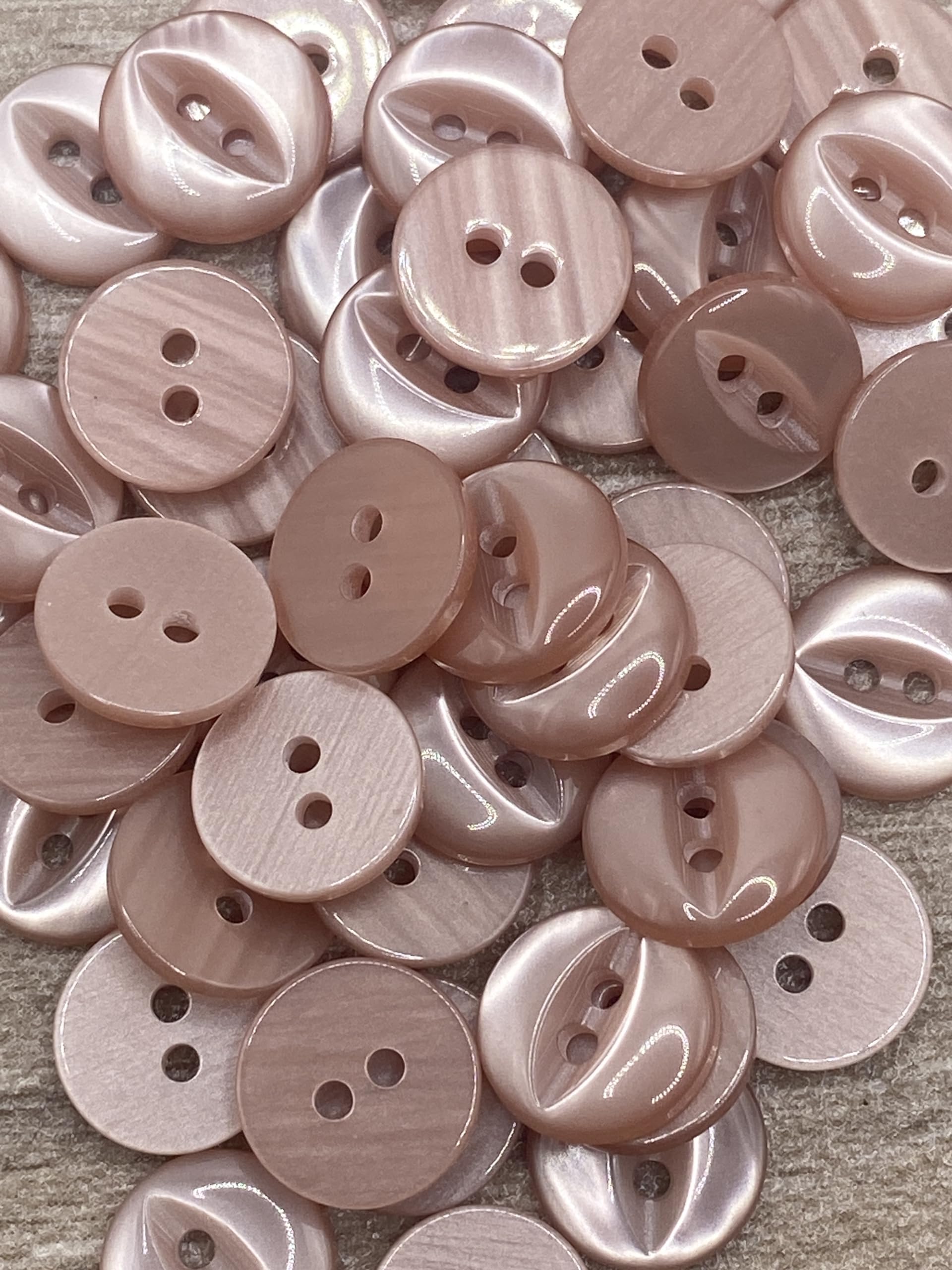 KnitForLess 100Pcs 11mm Fisheye Buttons Polyester Baby Cardigans Knitting Sewing