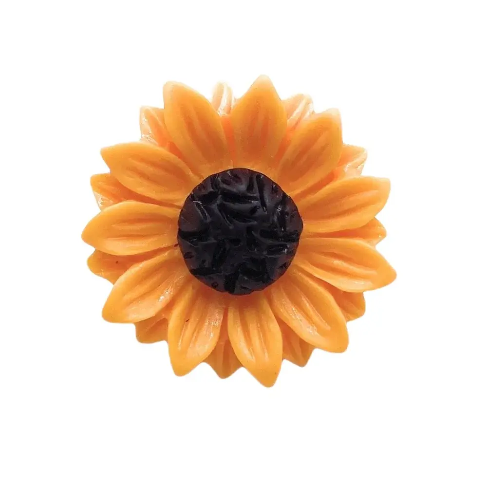Yellow sunflower with dark center.