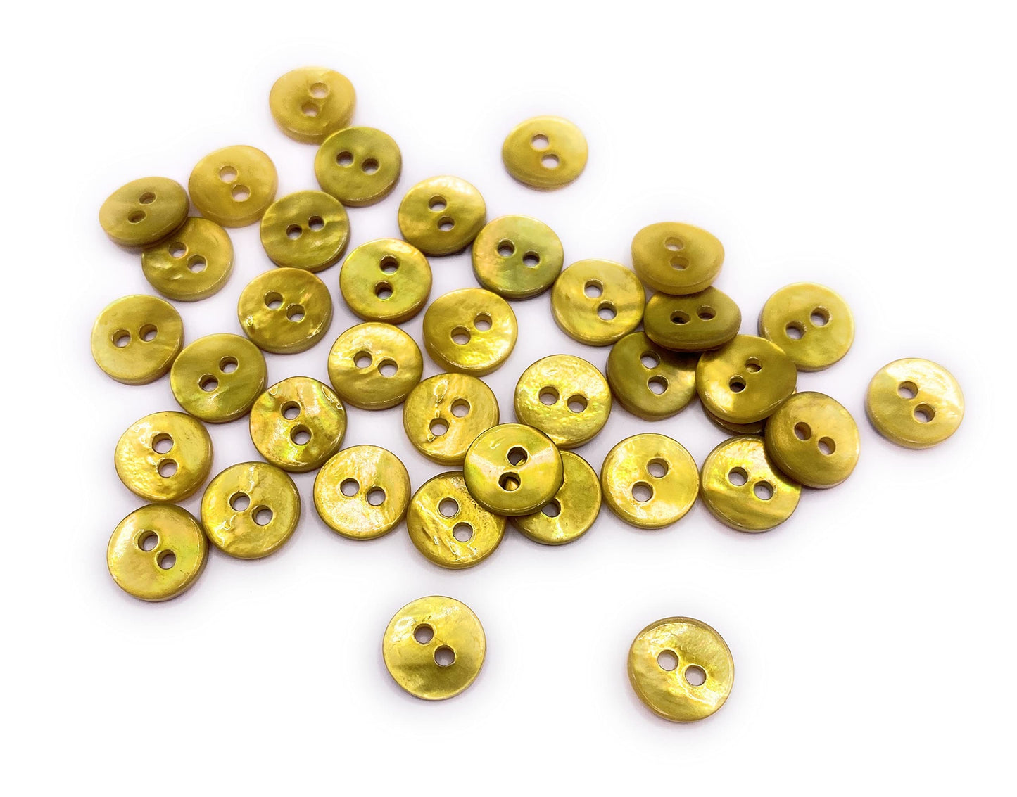 KnitForLess 20Pcs 9mm Shell Yellow Mother of Pearl Buttons Baby Cardigans Handmade Knitting