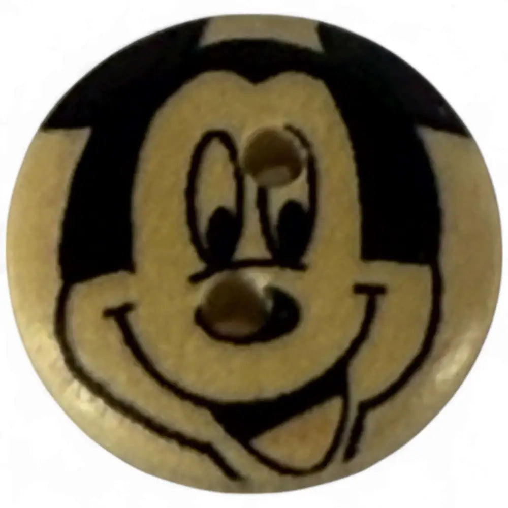 Disney Mickey Mouse Wooden Buttons 15mm Pack of 10