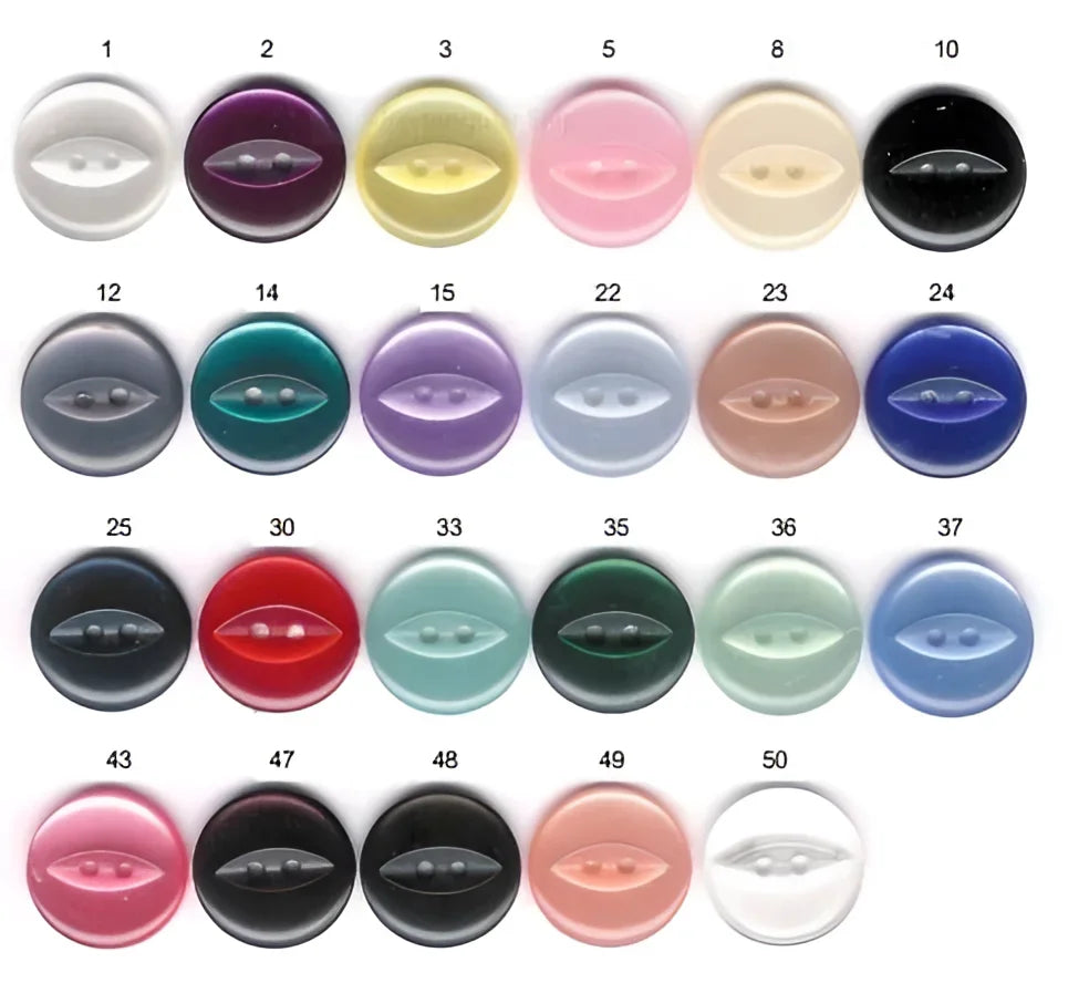 Fisheye Buttons 3 Sizes 2 Hole Baby Knitting Pack of 10 (05 Light Pink 16.5mm)