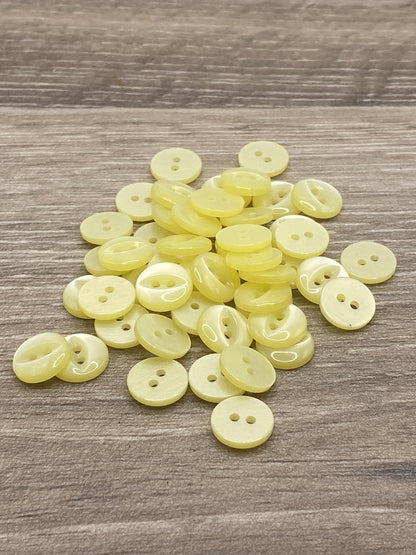 KnitForLess 100Pcs 11mm Fisheye Buttons Polyester Baby Cardigans Knitting Sewing Yellow