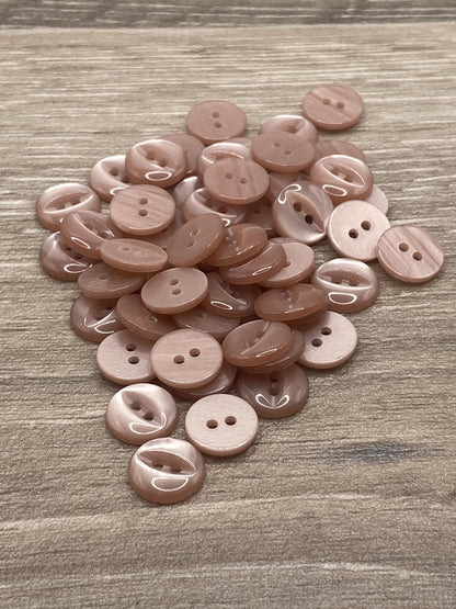 KnitForLess 100Pcs 11mm Fisheye Buttons Polyester Baby Cardigans Knitting Sewing Fawn