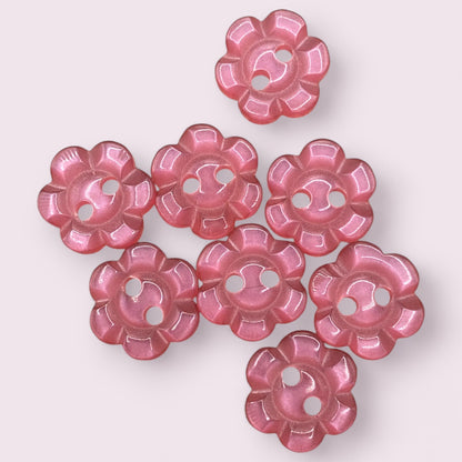 KnitForLess Baby Pink Flower Resin Buttons 11.5mm 2 Hole Cardigan Knitting Sewing