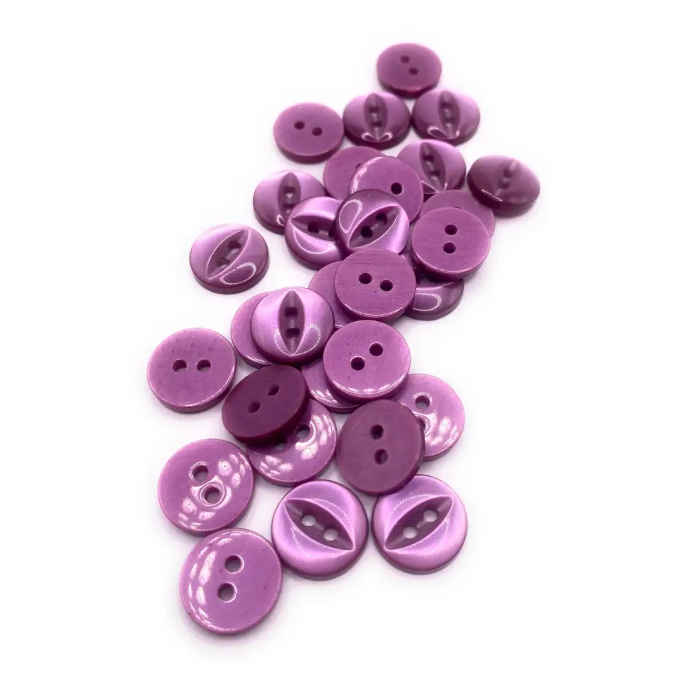 Fisheye Buttons 2 Hole Baby Knitting Pack of 10 (02 Plum 14mm)