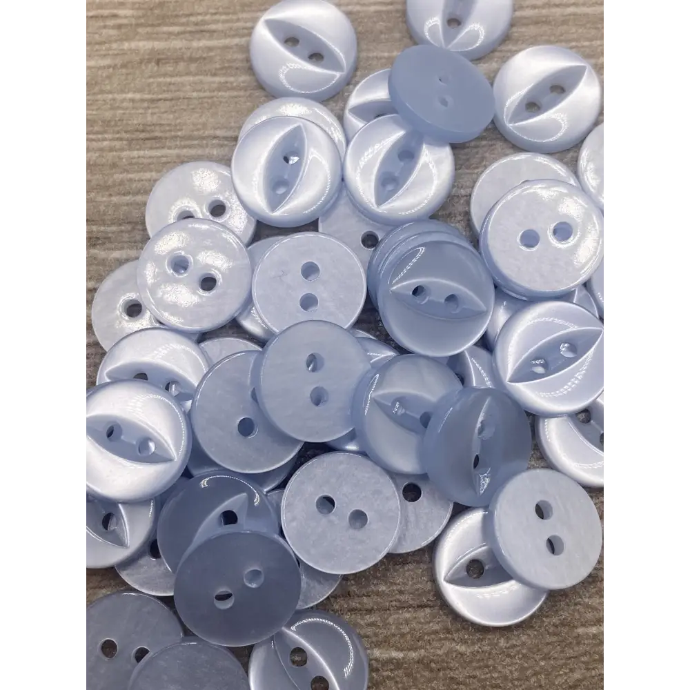 Fisheye Buttons 2 Hole Baby Knitting Pack of 10 (22 Light Blue 14mm)