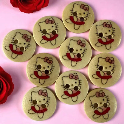 Hello Kitty wooden buttons.