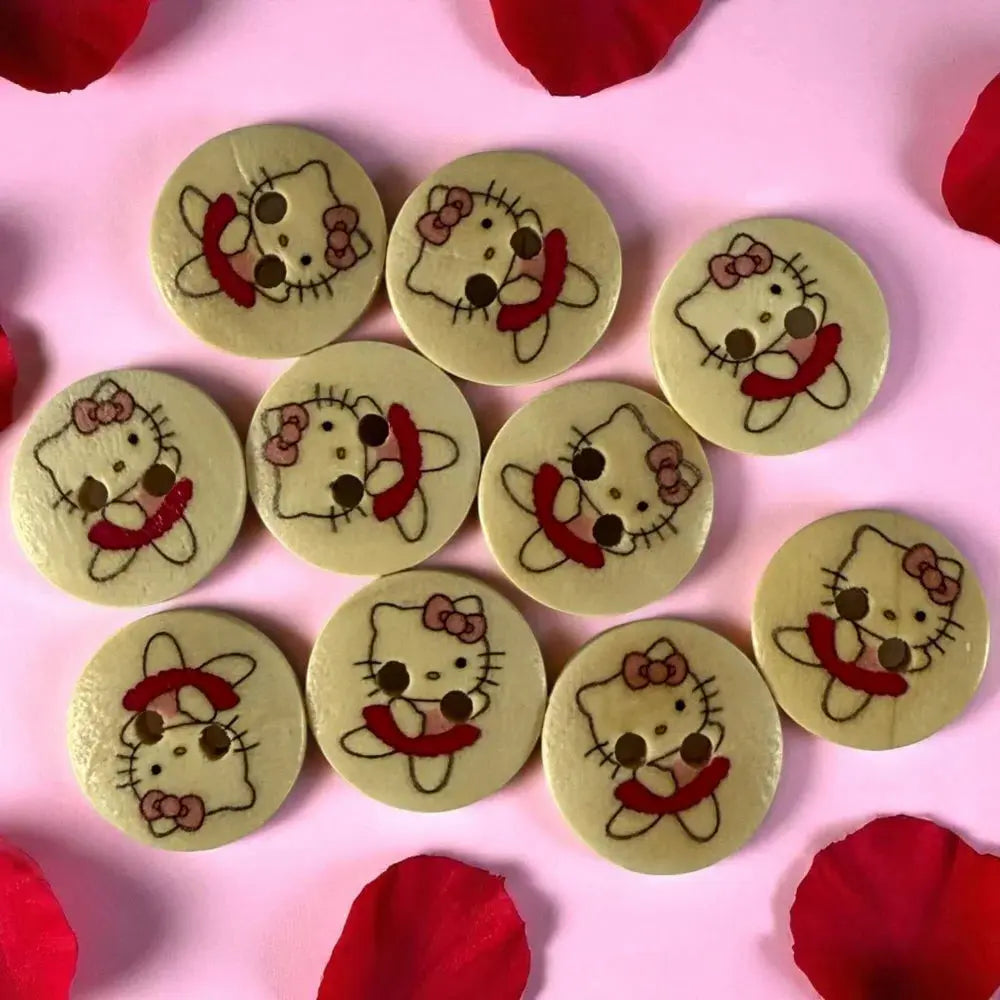 Hello Kitty wooden buttons.