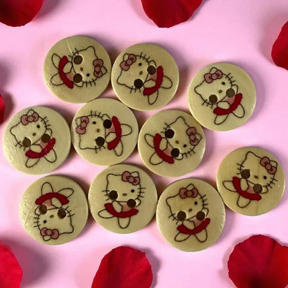 Hello Kitty wooden buttons.