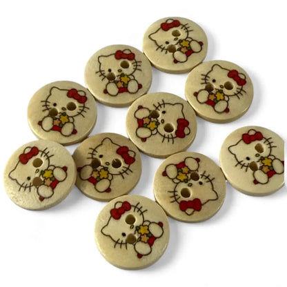 Hello Kitty wooden buttons.