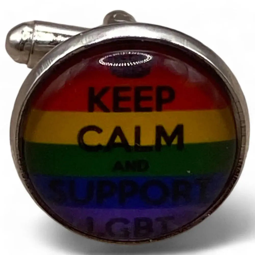 LGBTQ+ pride cufflink.
