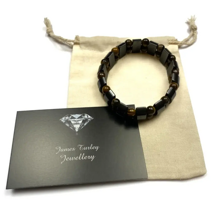 Magnetic hematite and tiger’s eye bracelet.