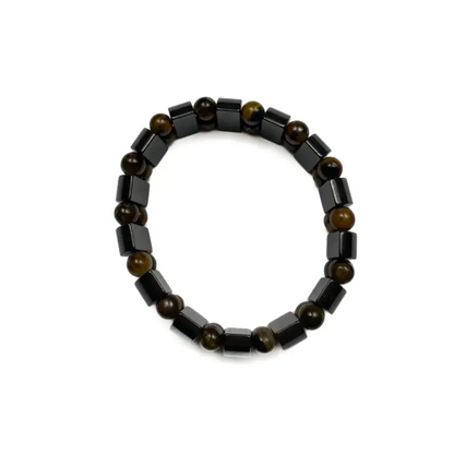 Bracelet with square and round beads.
