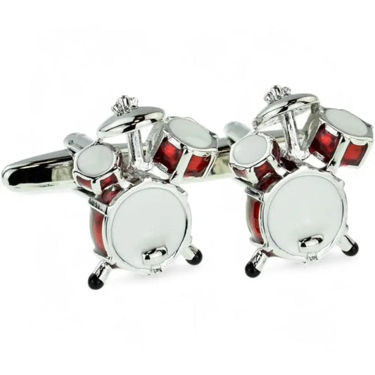 Drum set cufflinks.