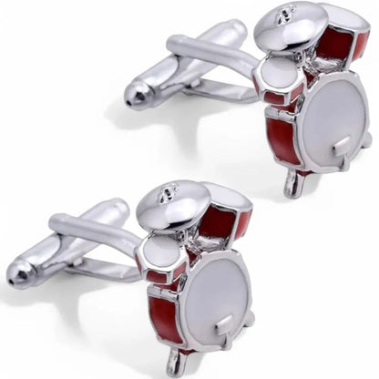 Drum set cufflinks.