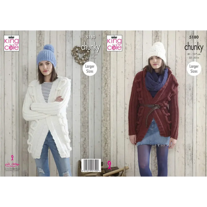 Knitting pattern for chunky cardigans.
