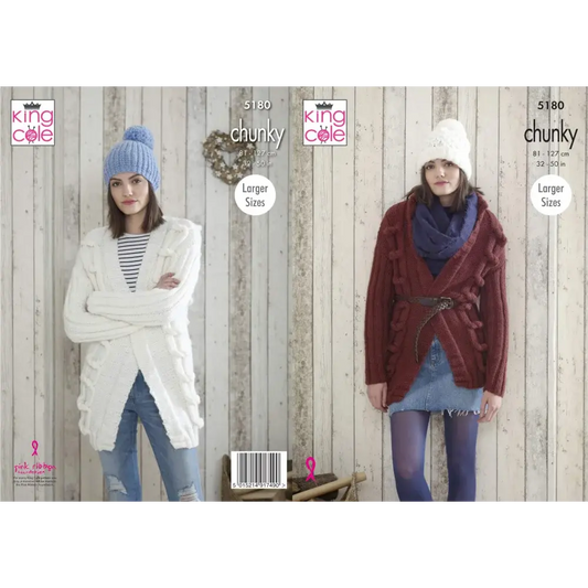 Knitting pattern for chunky cardigans.