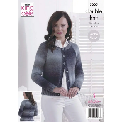 Knitted raglan sleeve cardigan.