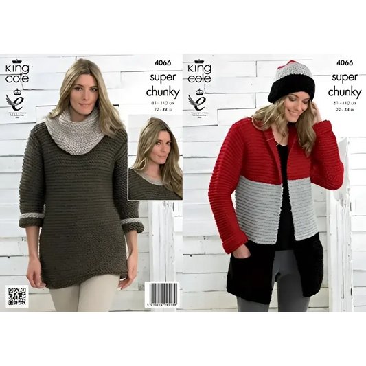 Knitted clothing patterns.