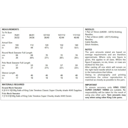 Knitting pattern instructions.