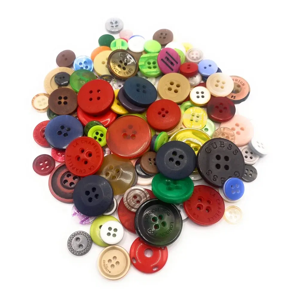 Pile of colorful buttons.