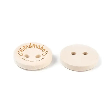 KnitForLess 100 Pieces 25mm Handmade with Love Wooden Buttons Knitting Scrapbooking Crafts DIY