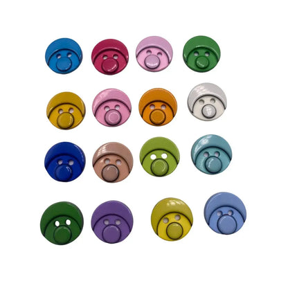 Colorful novelty buttons with pacifier design.
