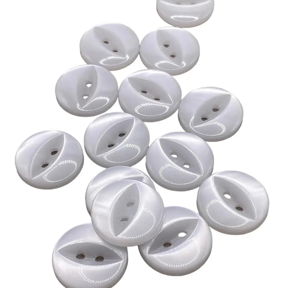 White, round, two-hole buttons.