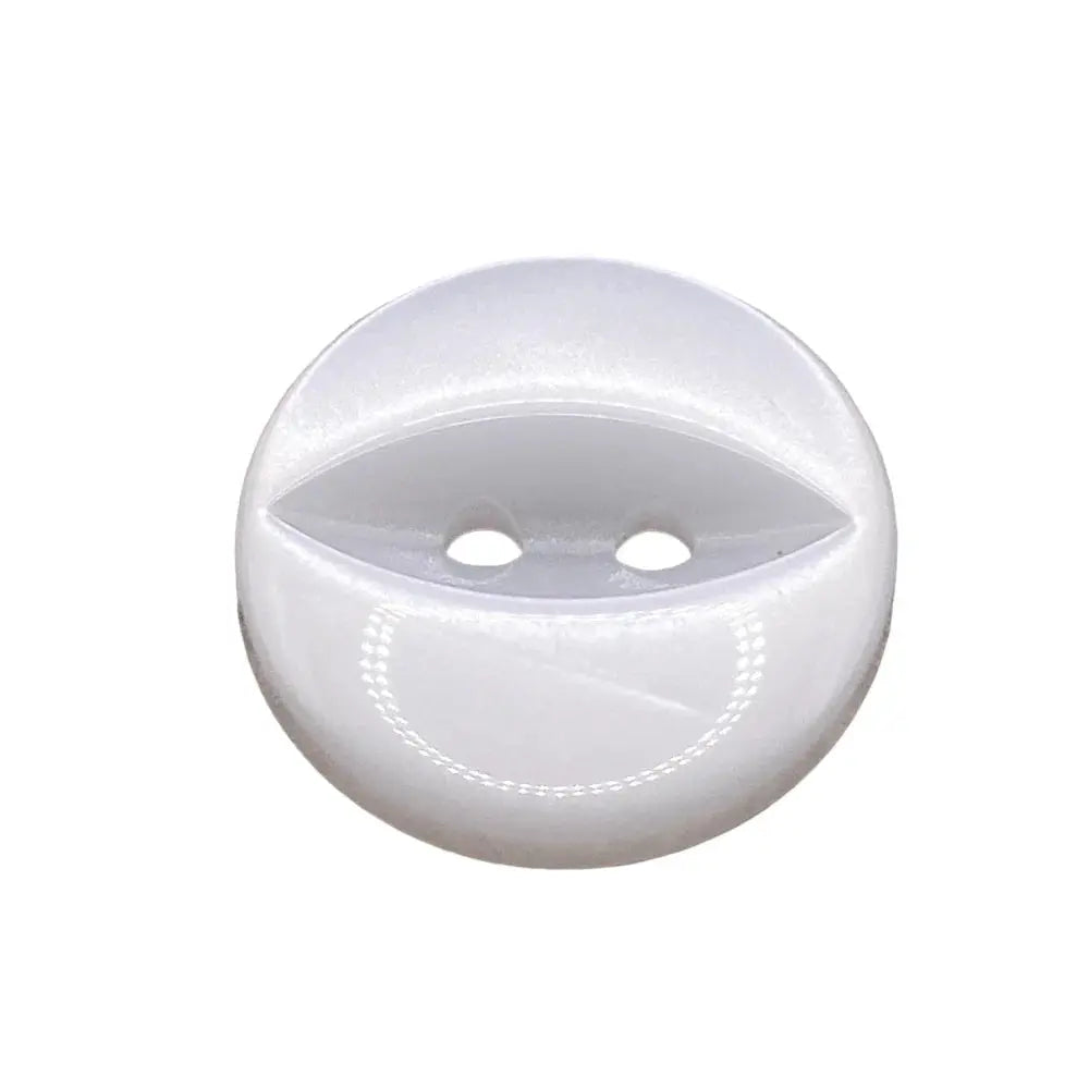 White, two-hole button.