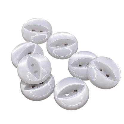 White, round, two-hole buttons.