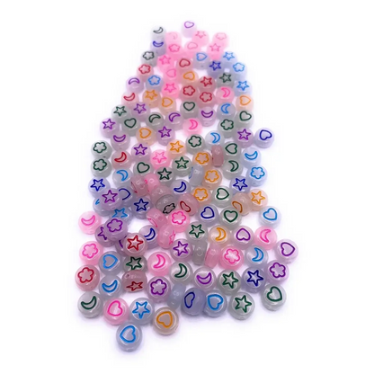 Pile of colorful patterned beads.