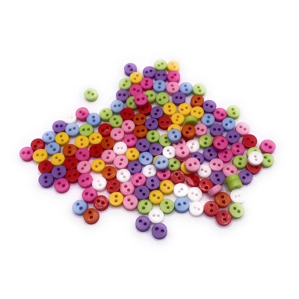 Pile of colorful two-hole buttons.