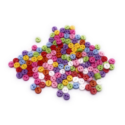 Pile of colorful two-hole buttons.
