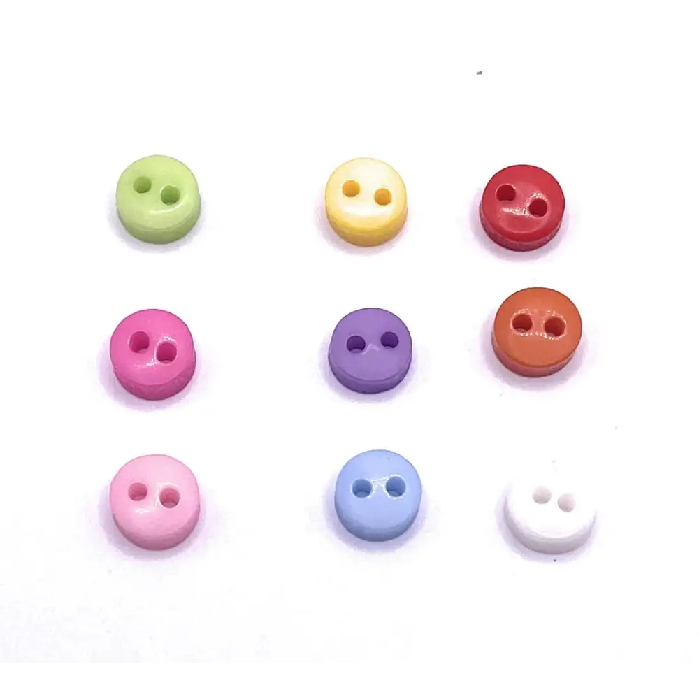 KnitForLess 100Pcs 6mm Tiny Smartie Round Buttons Sewing 2 Hole Crafts Scrapbook Card Art