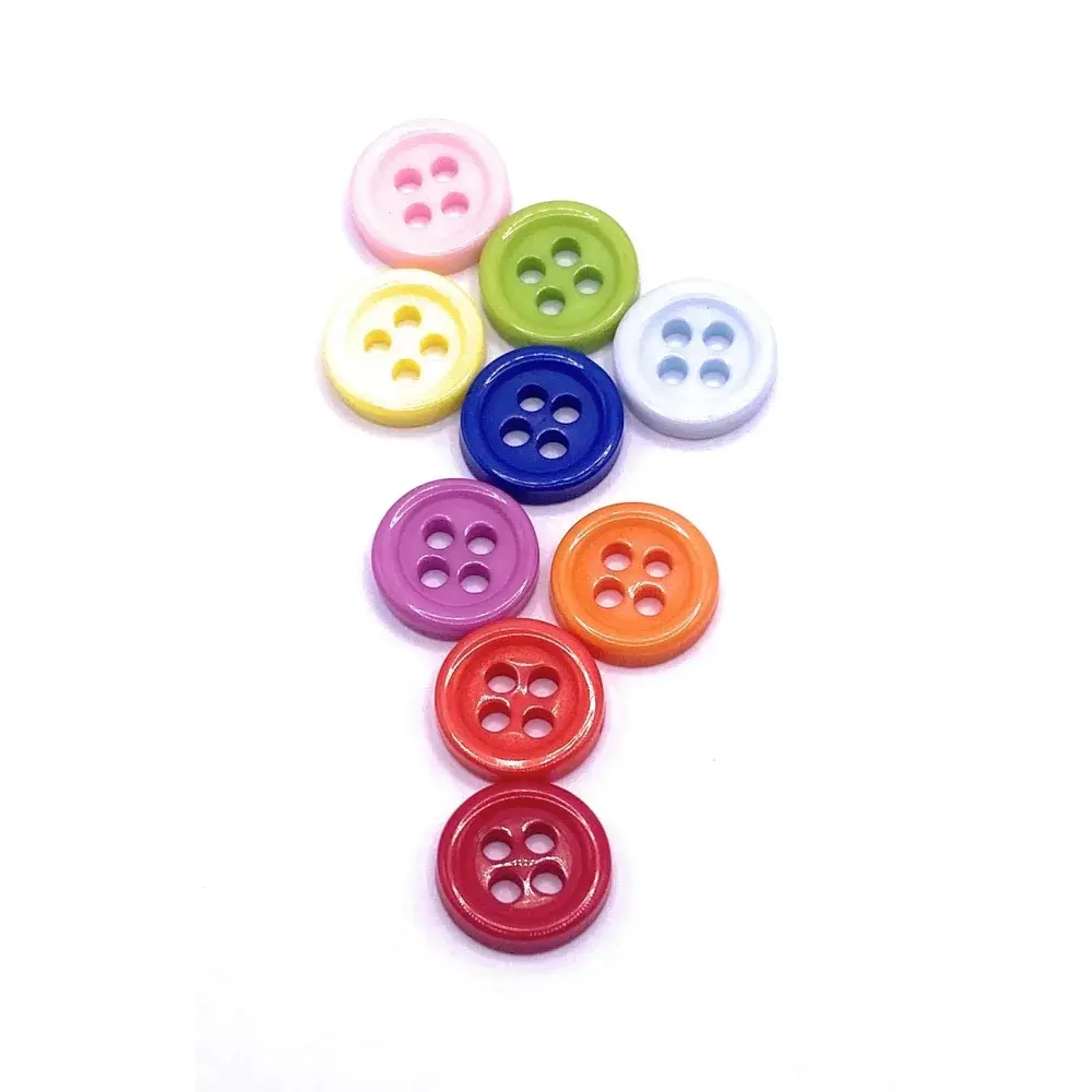 Colorful plastic sewing buttons.