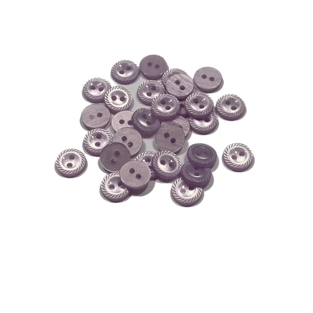 Pile of gray two-hole buttons.