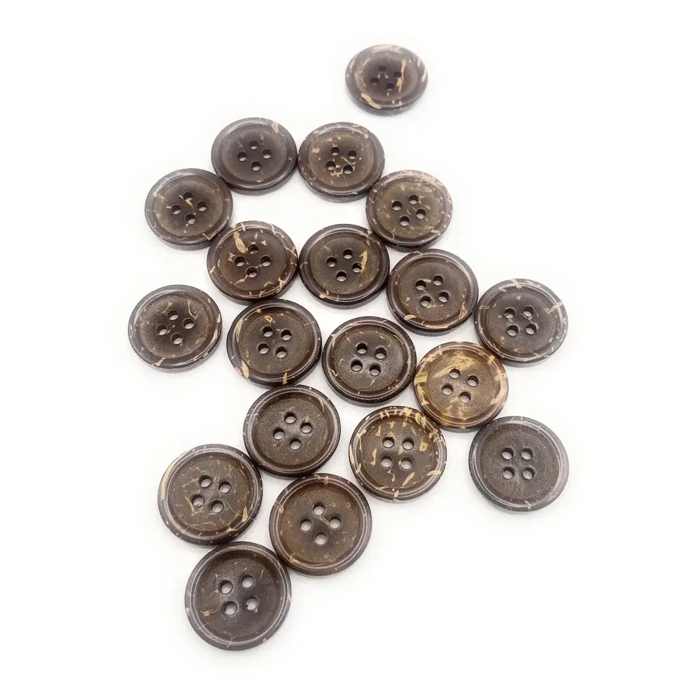 Brown coconut shell buttons.