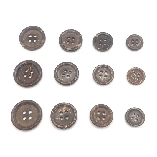 Brown coconut shell buttons.
