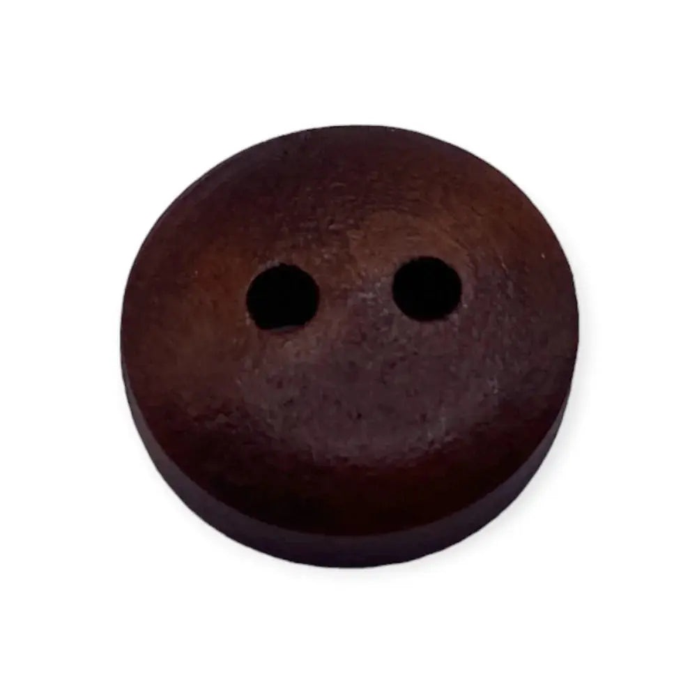 Dark brown two-hole button.