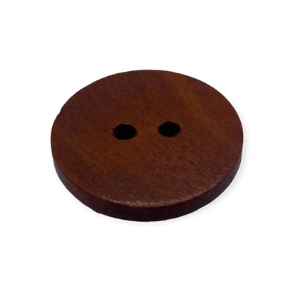 Round, brown, two-hole button.