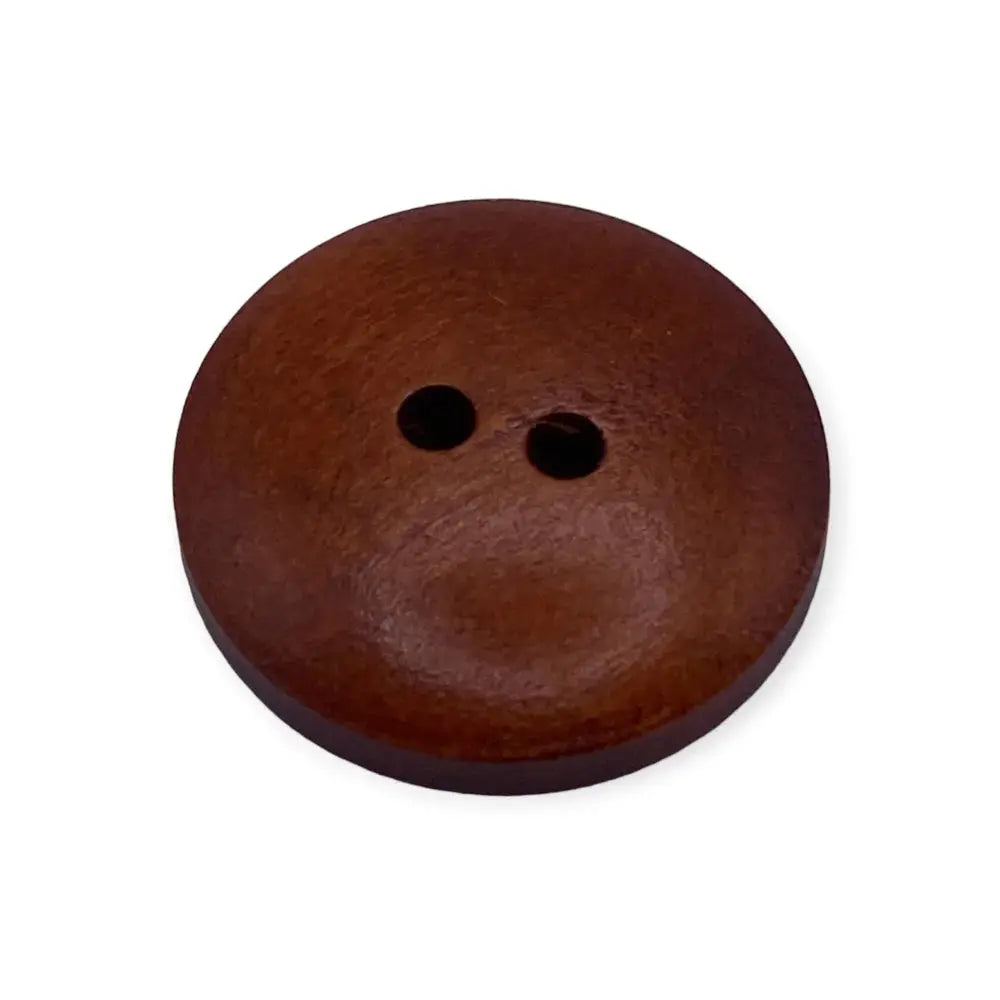 Round, brown, two-hole button.