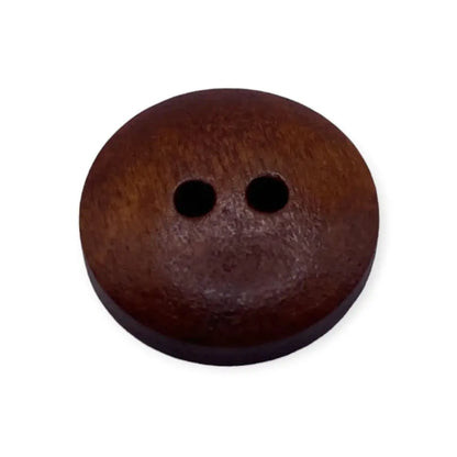 Round, brown, two-hole button.