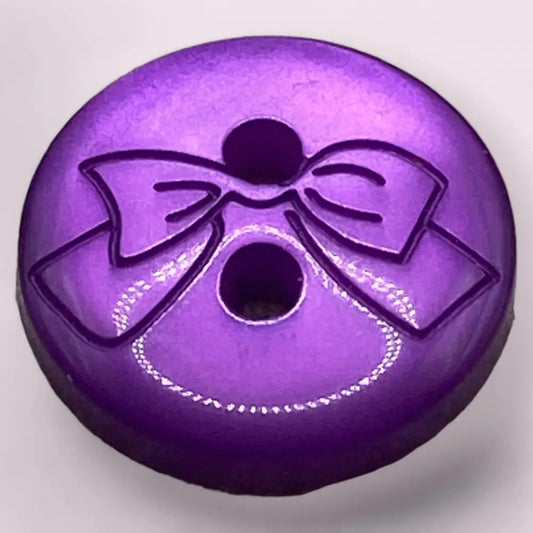 KnitForLess 11mm Baby Cardigan Buttons 2 Hole Bow Engraved Assorted Colours for Shirts Pack of 10 - Purple